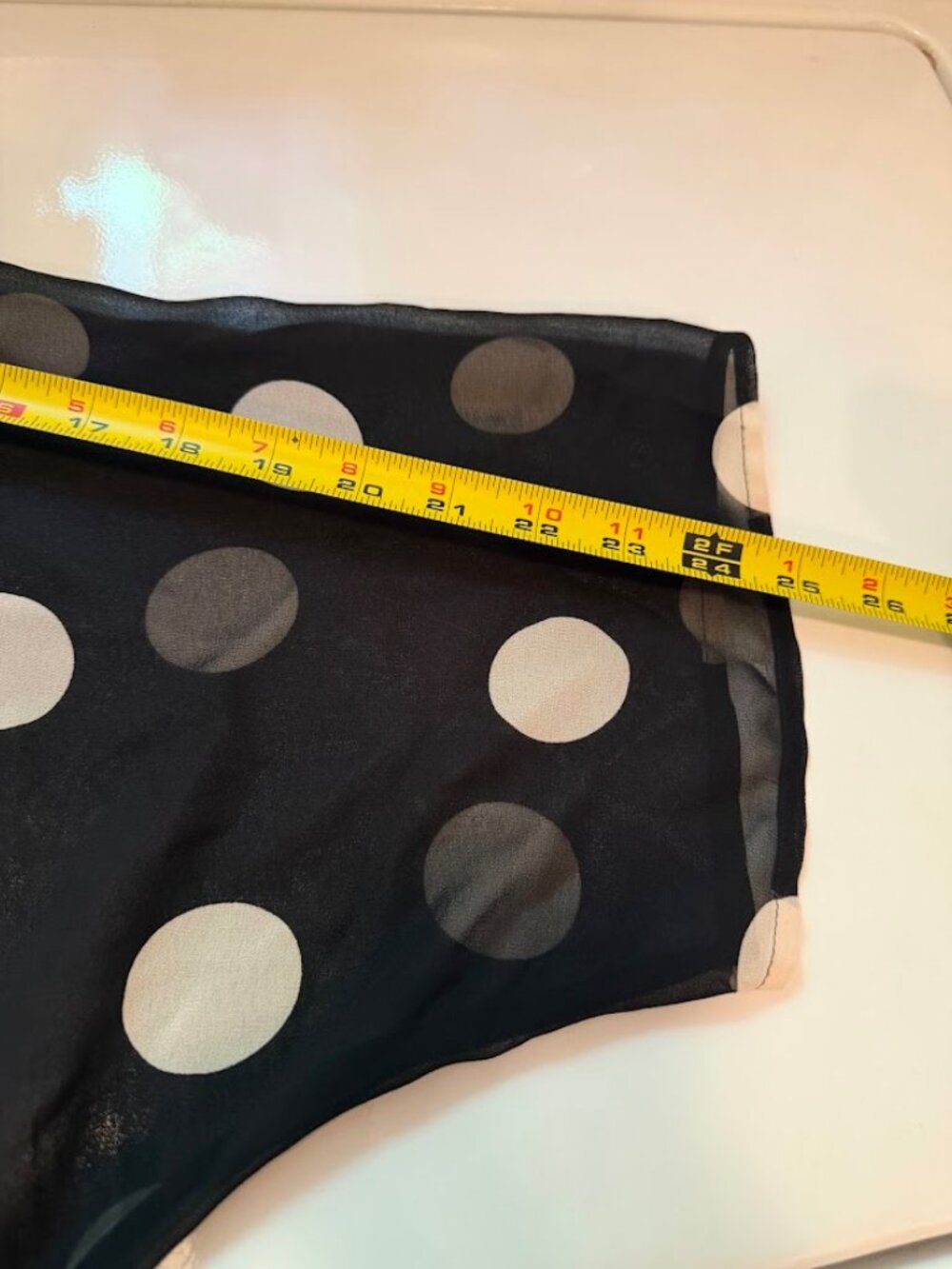 ANNE KLEIN Sheer Chiffon Ruana Open Front Black and White Polka Dot - 3x - Picture 15 of 15